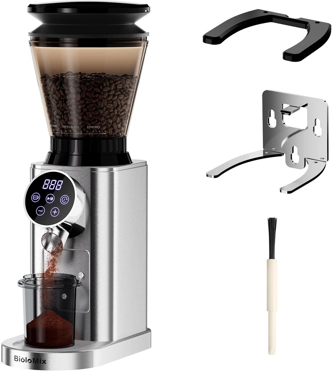 Brandistry - Koffiemolen - Professionele Koffiemolen - Professionele Electrische Koffiemolen - Afneembare Houder - Koffie