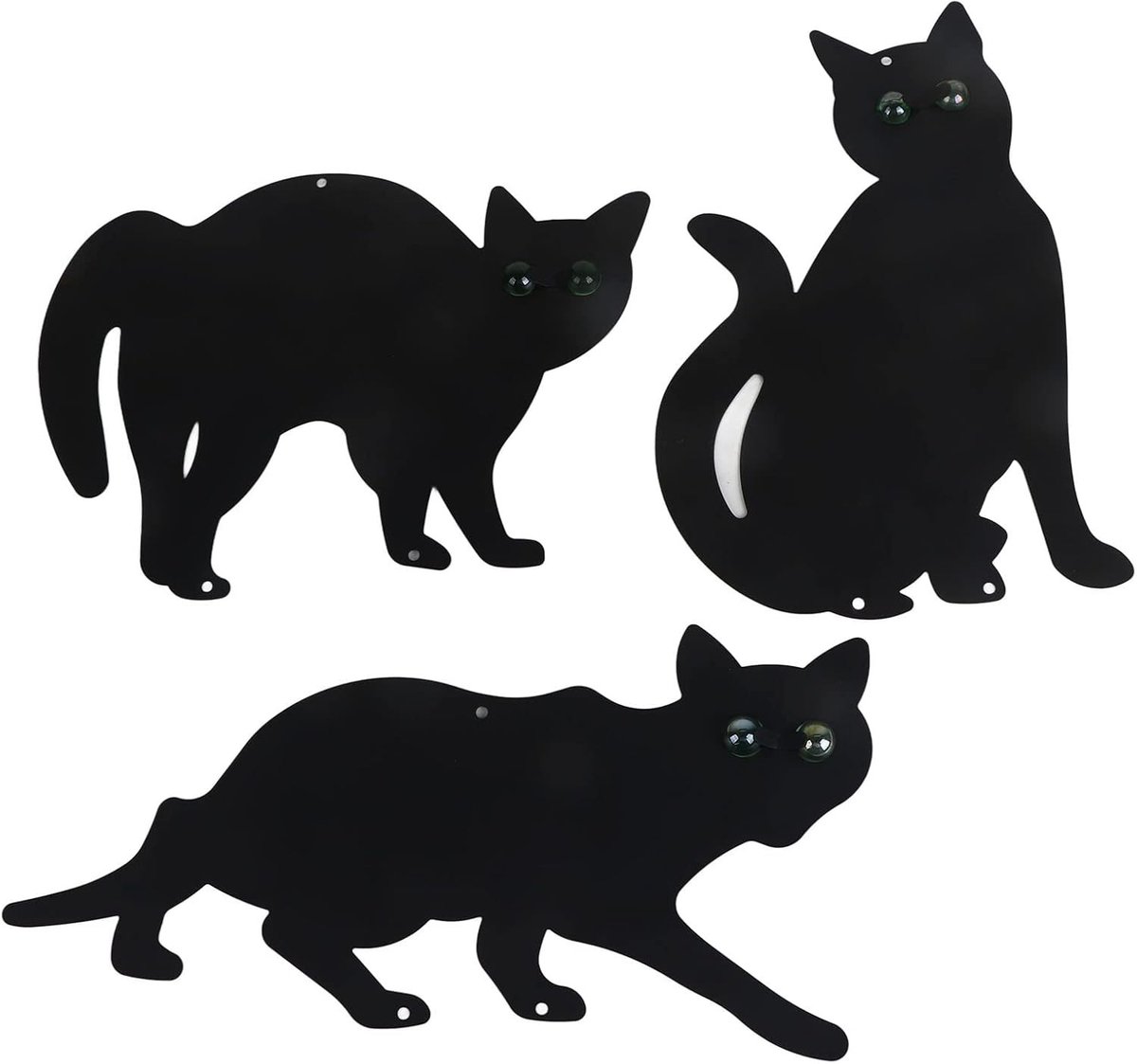 Set van 3 Metalen Kat Afschrikkers, Sterk Materiaal, Zwart, Effectieve Vogelafschrikking voor Bescherming van de Tuin tegen Ongenode Katten en Knaagdieren