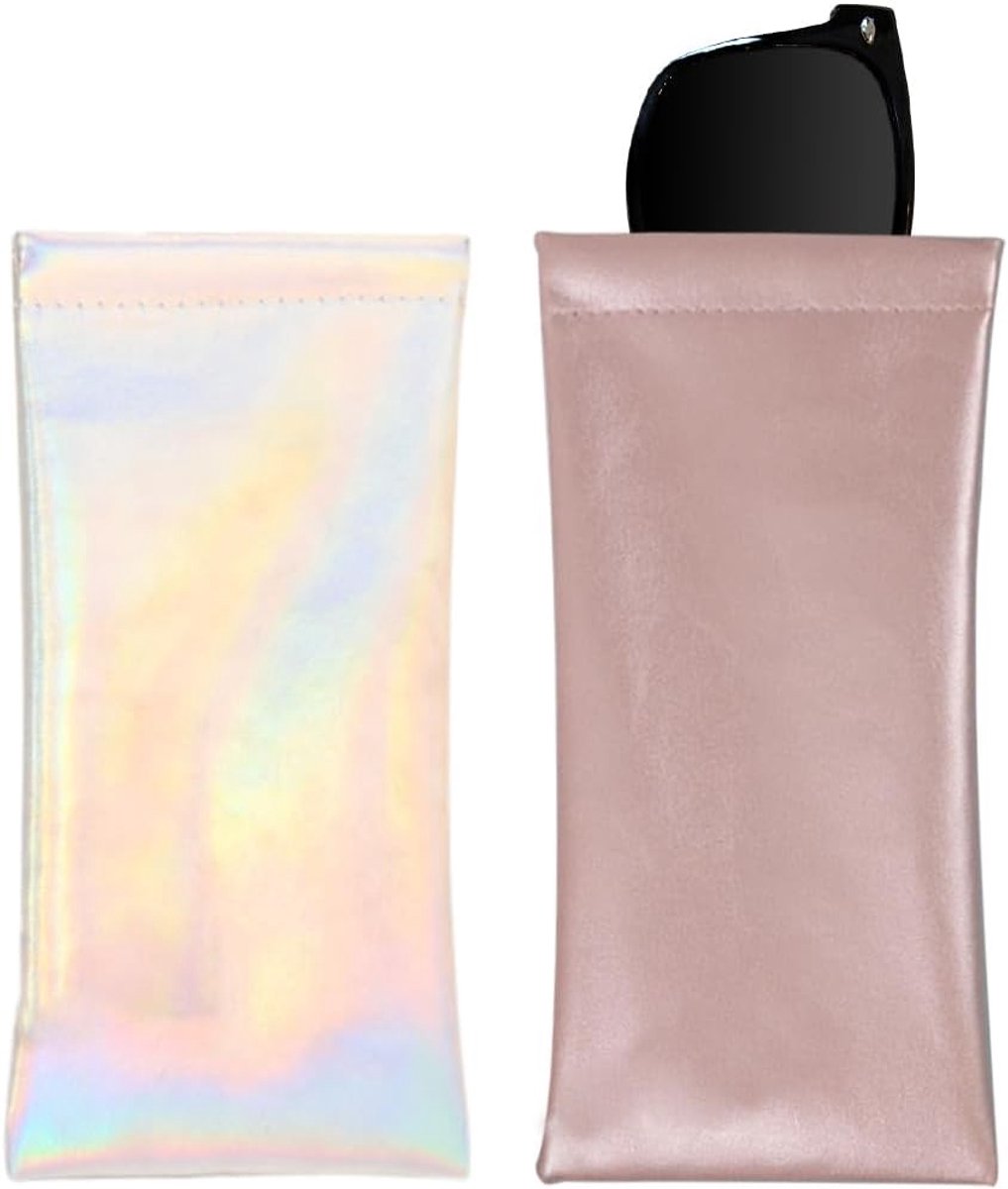 Set van 2 Brilhoezen, Zachte Pouch voor Zonnebrillen en Brillen, Draagbare Bescherming en Opbergtas