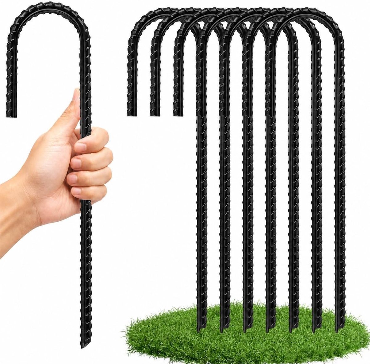 Trampoline grondankers set van 8 stuks, 30 cm, stevig en weerbestendig voor optimale stabiliteit