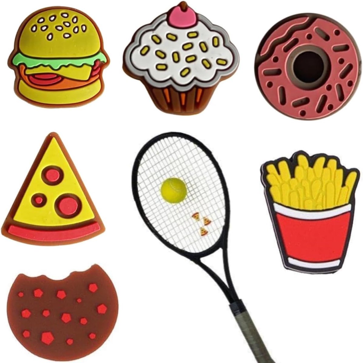 6 stuks tennisdempers set voor racket, siliconen trillingsdempers, schokdempers voor verbeterd comfort en betere controle tijdens het spelen