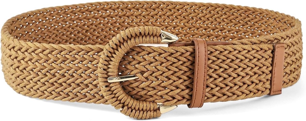 Rieten Gevlochten Boho Ceintuur voor Vrouwen, Perfect voor Zomerjurken, Jeans en Broeken, Maat XL
