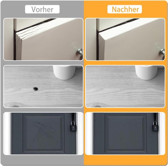 Laminaat Was Reparatieset - Houtvuller Kit - Vloeren Herstellen - Harde Was Sneldrogend - 6 Kleuren - Grijs Wit — afbeelding 4