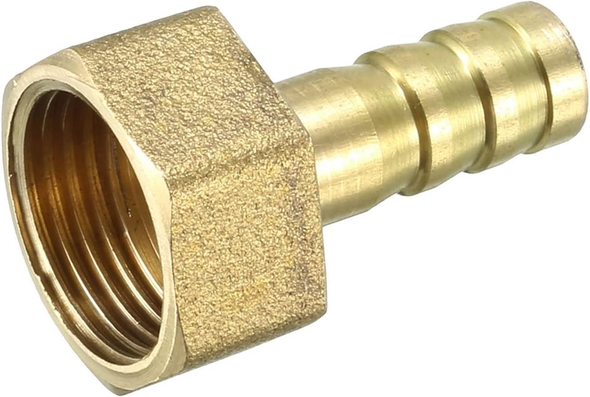 8mm Spines x 3/8 PT Vrouwelijke Draad Messing Slang Schroefverbinding - 1 Stuk Aansluitadapter voor Slangverbinding, Duurzaam en Corrosiebestendig