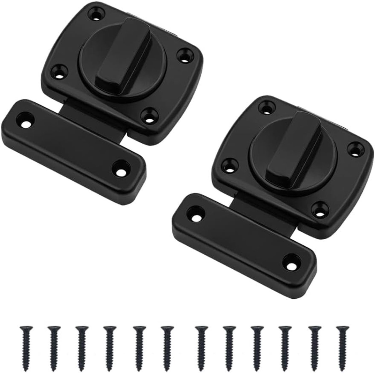 Twist Lock Set voor Deur, Kast en Raam - 2 Stuks Verzinkte Klem met 12 Schroeven, Corrosiebestendig Sluitmechanisme