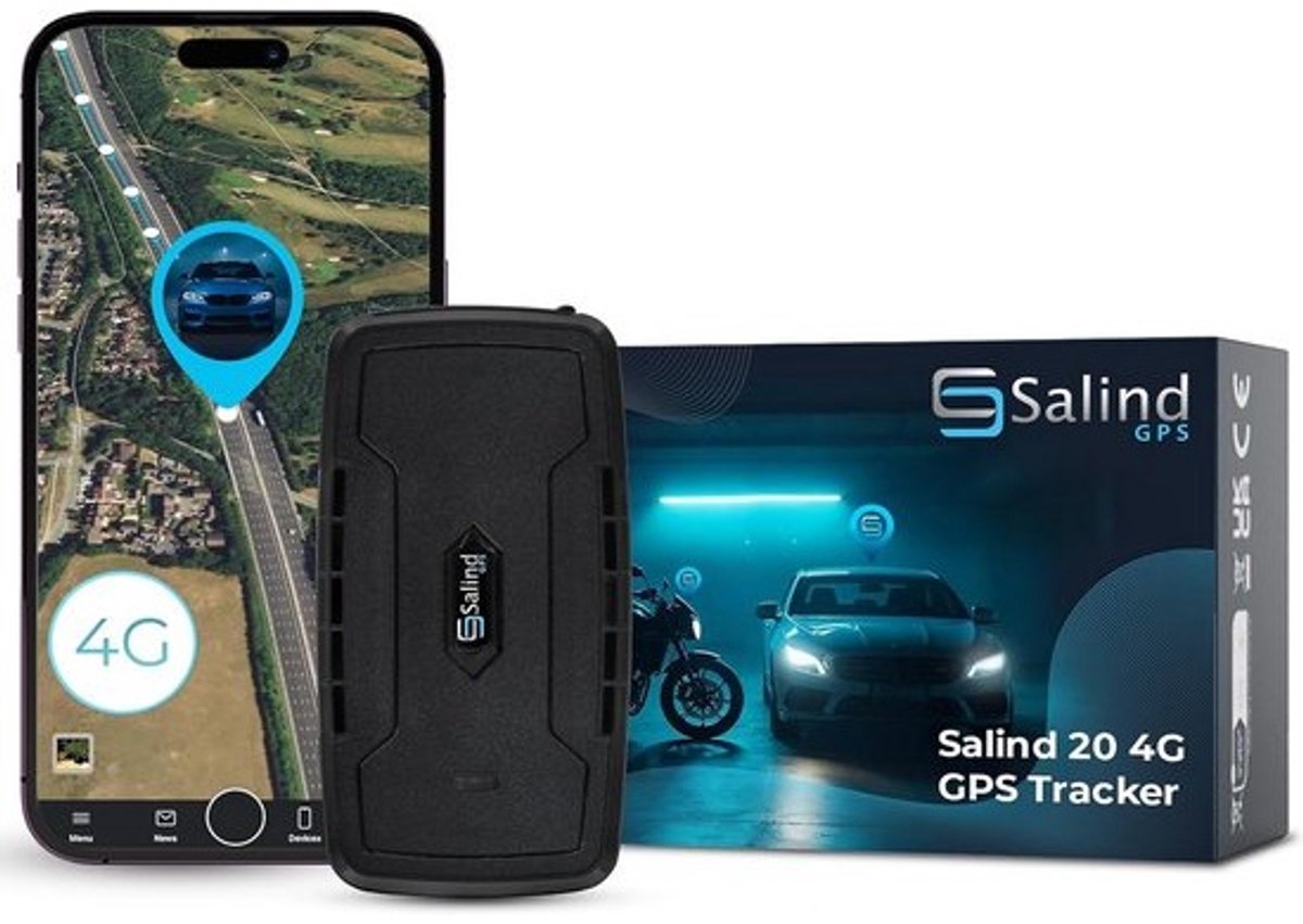 SALIND 20 4G Magnetic Up to 180 Days Battery, GPS Tracker for Vehicles, Motorcycles and Trucks, Car Tracker Device with Strong Built-in Magnet, Robust and Splashproof, Real Time
