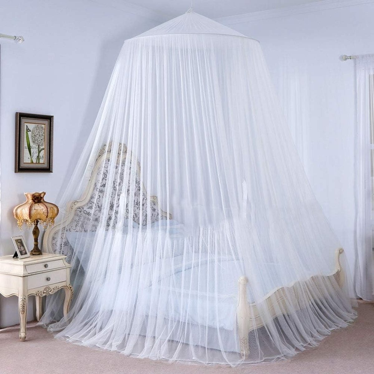 Dubbele Bed Mosquito Net - Vouwbaar Insectennet voor Bescherming, Ideaal voor Thuis, Tuin en Kamperen, Wit, 13 x 2.5 m