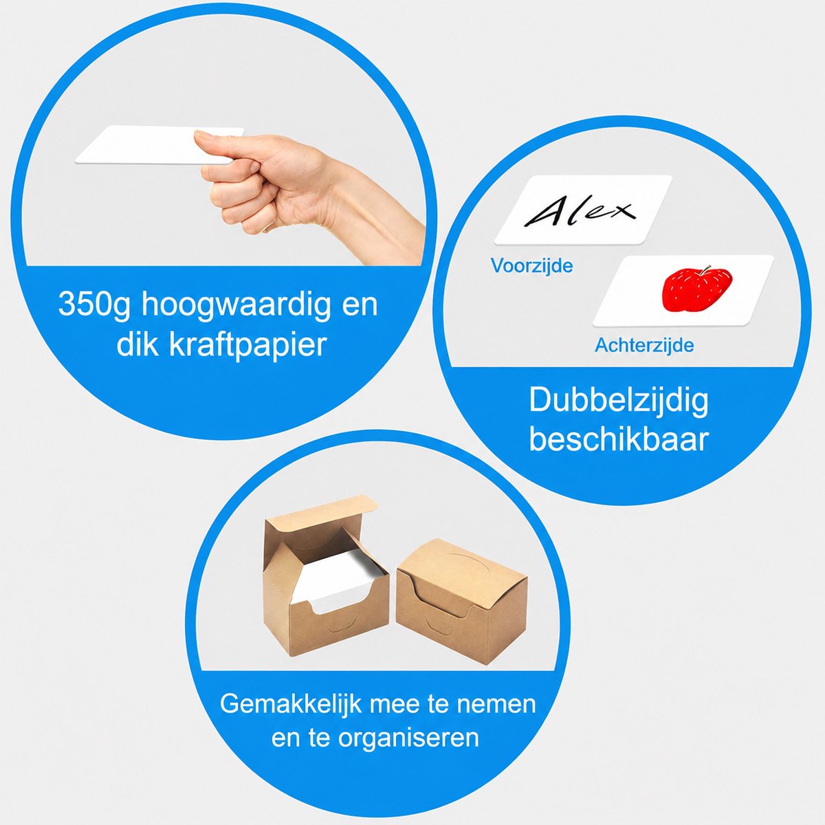 Kaiyaya - 100 Stuks Blanco Kaartjes - Flashcards Leerkaarten - Systeemkaarten Naamkaartjes - Met Kraft Opbergdoos - Crèmewit 9 x 5,4 cm — cadeau in Cadeau-ideeën - foto 4