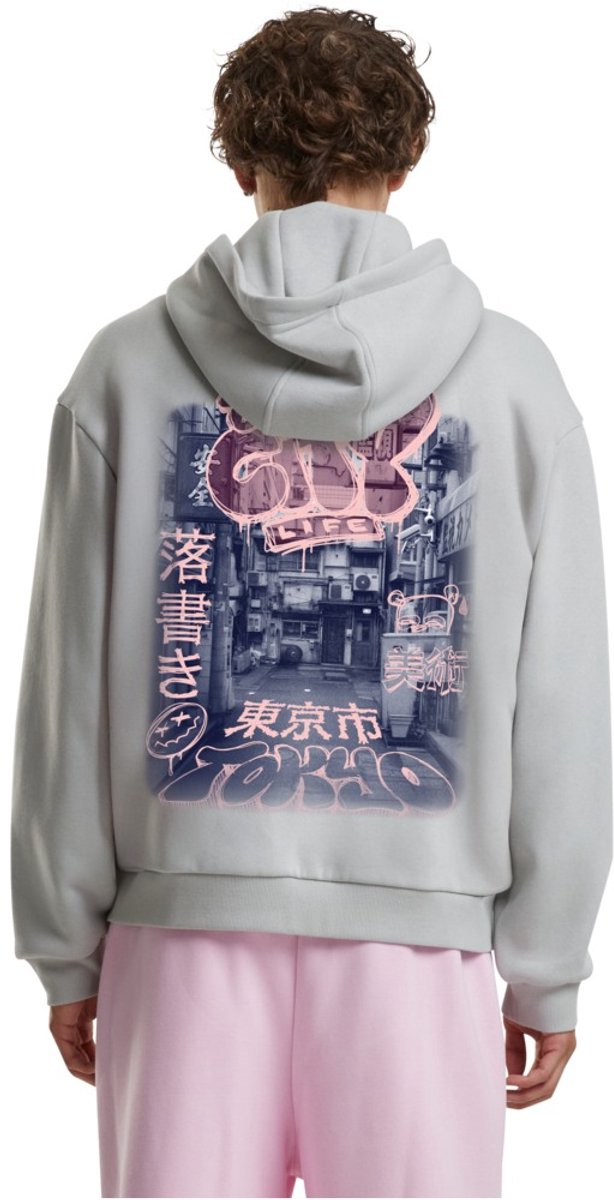 Mister Tee Tokyo City Life Fluffy Vest met capuchon M Grijs