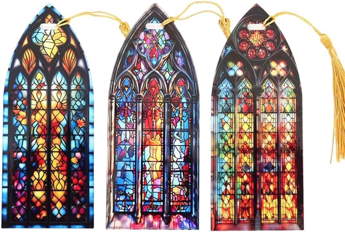 Fantasy Geïnspireerde Geleide Glazen Boekenleggers in Donkere Romantiek Stijl voor Boekenliefhebbers, Perfecte Boekaccessoires en Decoratie