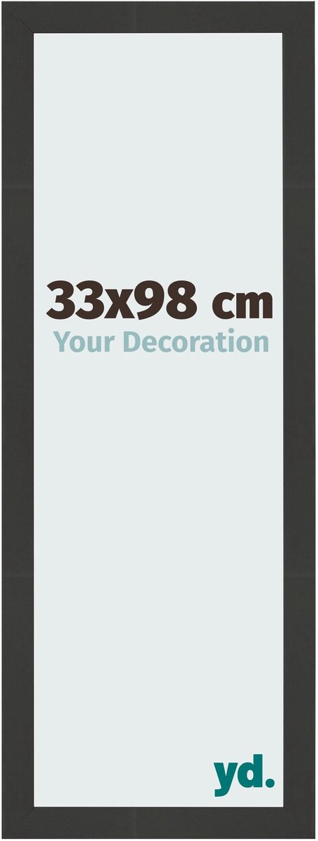 Your Decoration - Fotolijst 33x98 cm - MDF - Zwart Houtnerf - Bologna