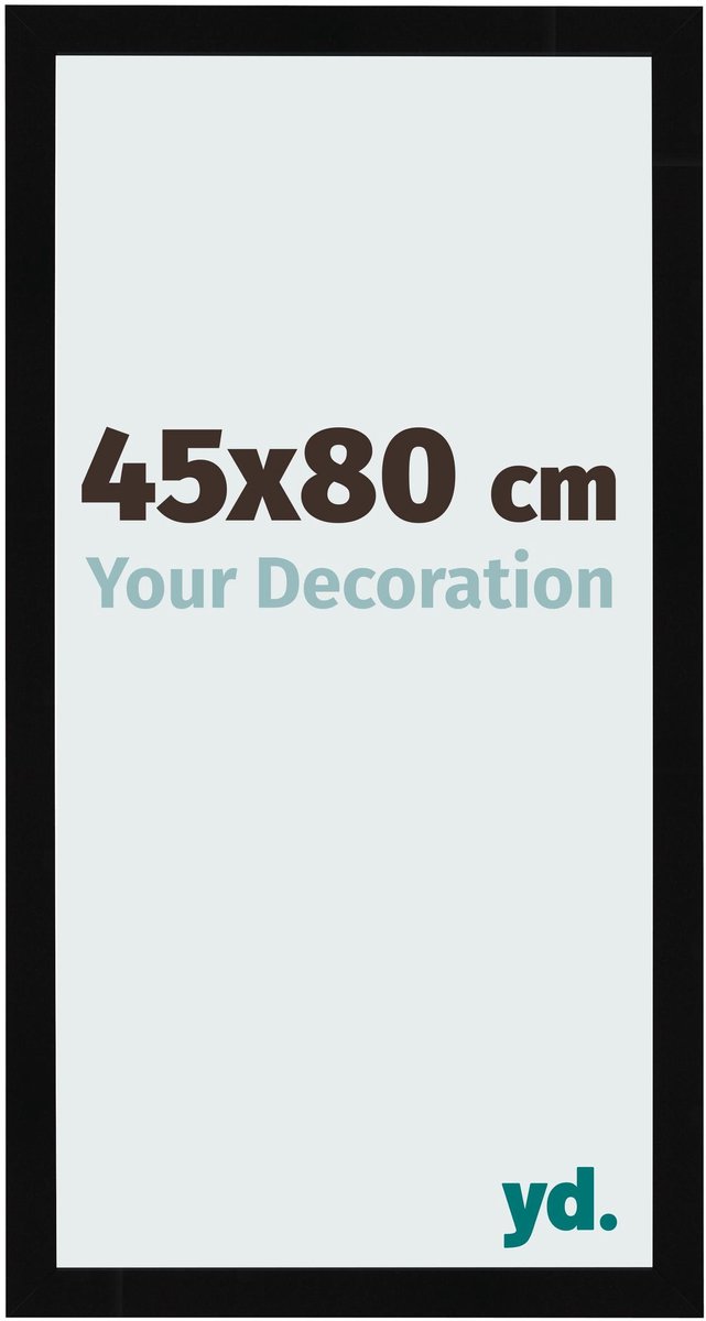 Your Decoration - Fotolijst 45x80 cm - MDF - Zwart Hoogglans - Bologna