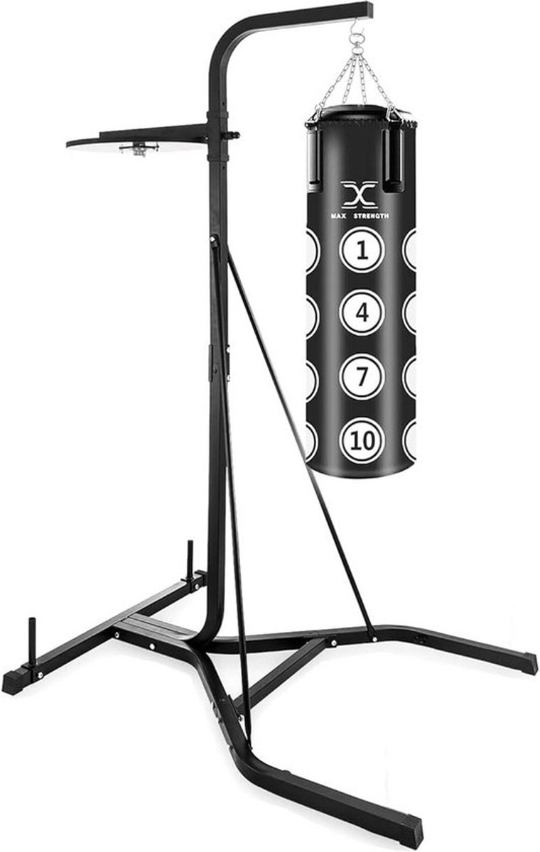 Boksstandaard - Punch Bag Station - Training en Conditie - Zwaar Belastbaar Frame - 36x36x72 cm