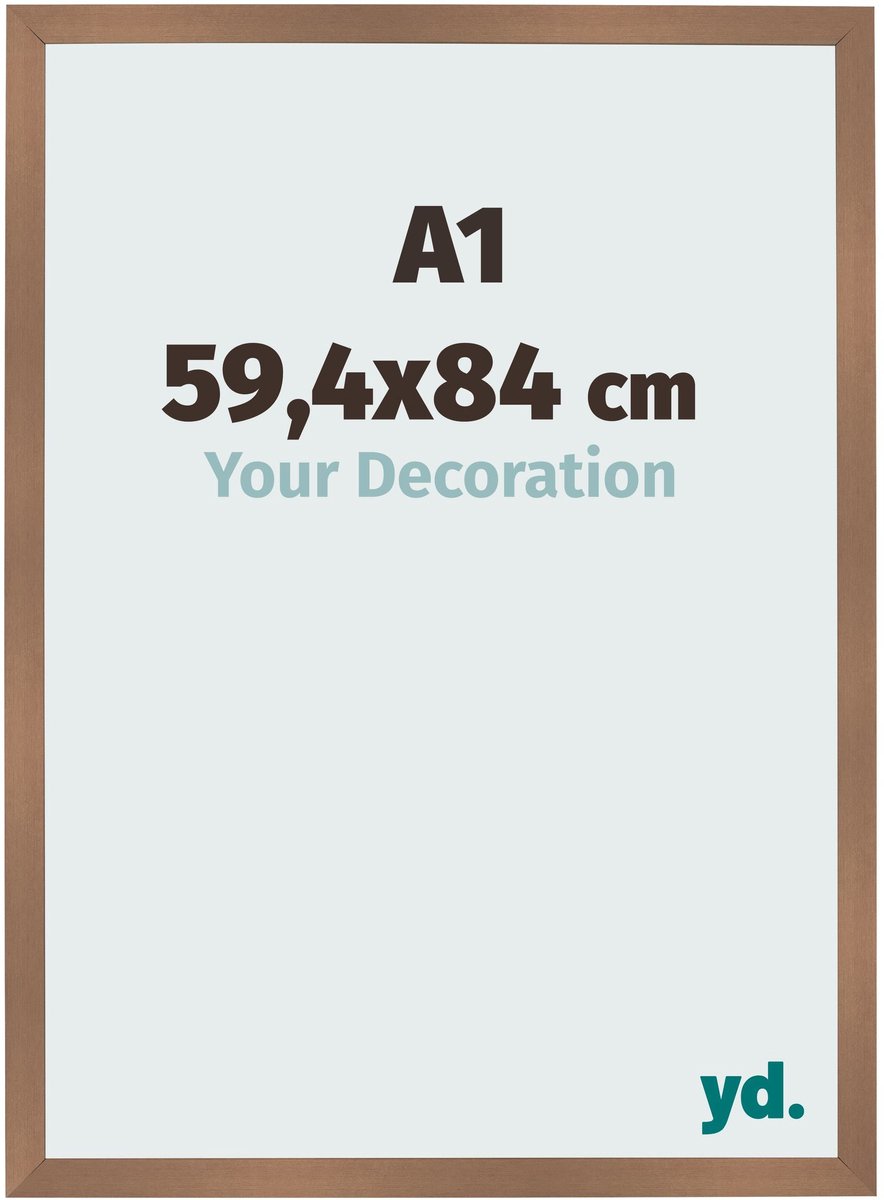 Your Decoration - Fotolijst A1 59,4x84 cm - MDF - Koper Decor - Bologna