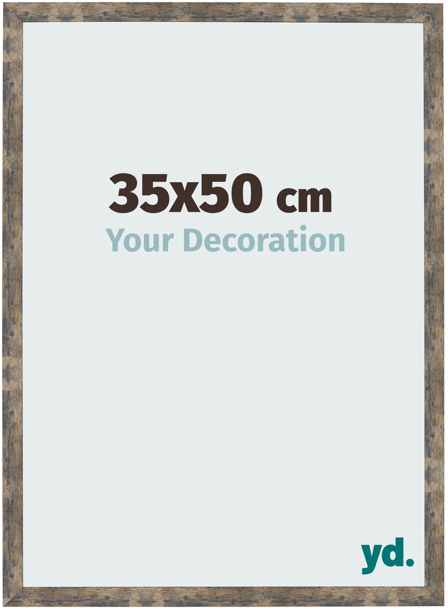 Your Decoration - Fotolijst 35x50 cm - MDF - Blauw Goud Gemeleerd - Bologna