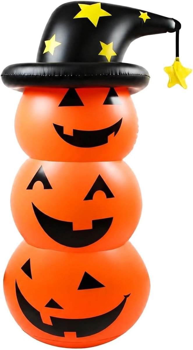 Opblaasbare Halloweenpompoen - Opblaasbare pompoen - PVC opblaasbaar ornament - Halloweenversiering - Geschikt voor binnen- en buitendecoratie - Oranje - 65*140 cm