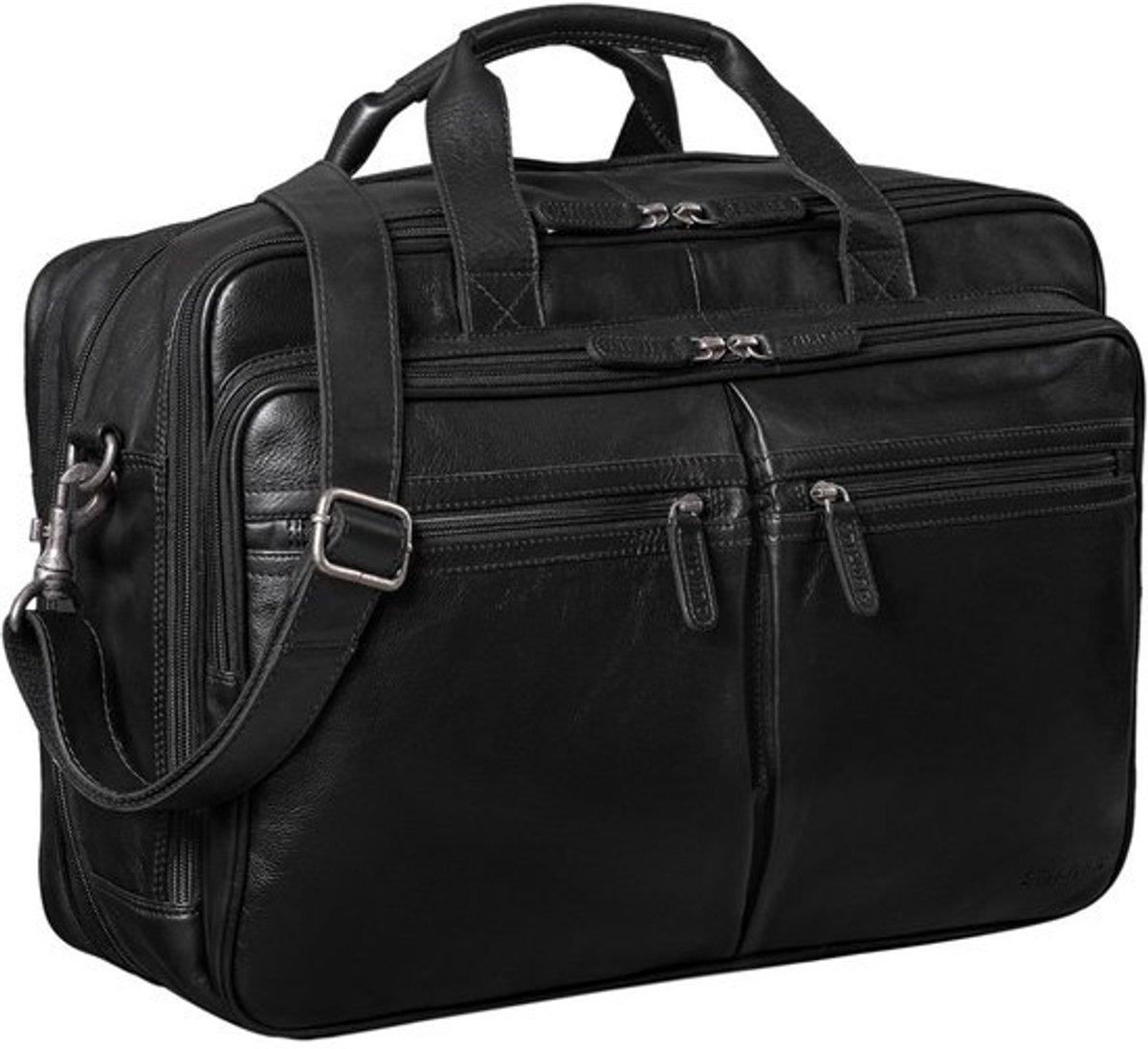XXL Leren Aktetas Heren 17.3 tot 19 Inch Laptop Schoudertas Kantoor Vintage