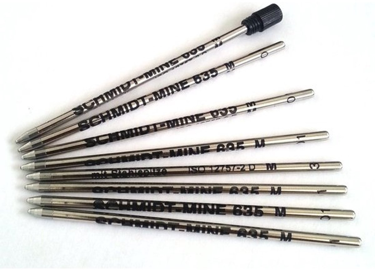 8x Mini Vullingen voor Balpen - Zwart - Compatibel met Lamy M21 en Cross 8518-4