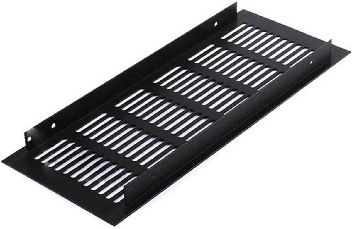 Ventilatieroosterhoes - Rooster Afdekking - Ventilatie Kasten - Aluminiumlegering - 100 x 350 mm - Zwart