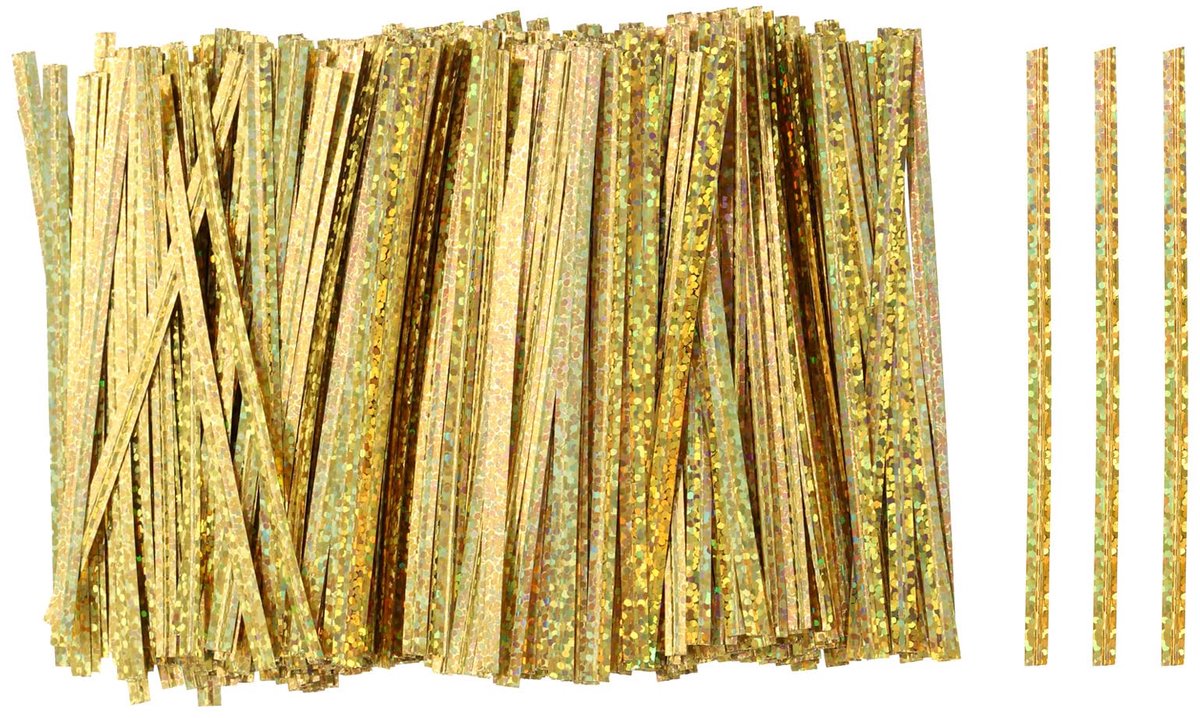 QUARKZMAN 500 stuks zakjes kabelbinders van kunststof metaal 100 mm goud - ShopVlot