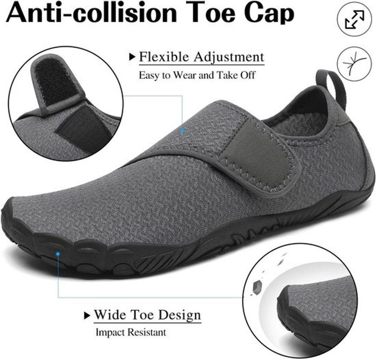 Unisex badschoenen - sneldrogend, antislip, ideaal voor outdoor en wateractiviteiten, maat 36-46
