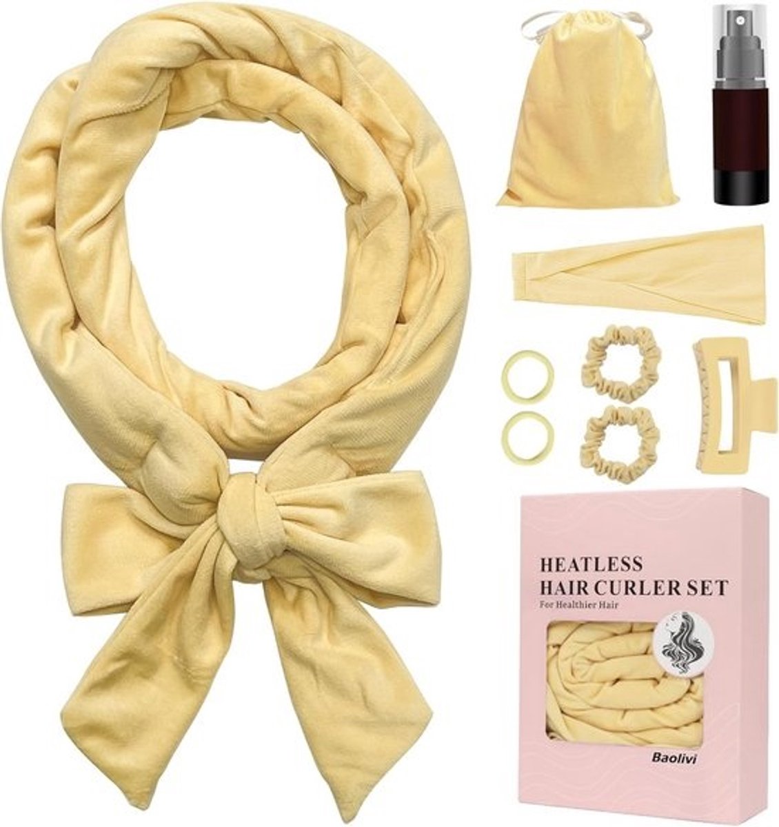 Krulspelden Hoofdband - Hitteloze Krullen - Haar Stijlen - Zonder Warmte - 1778 cm - Roze