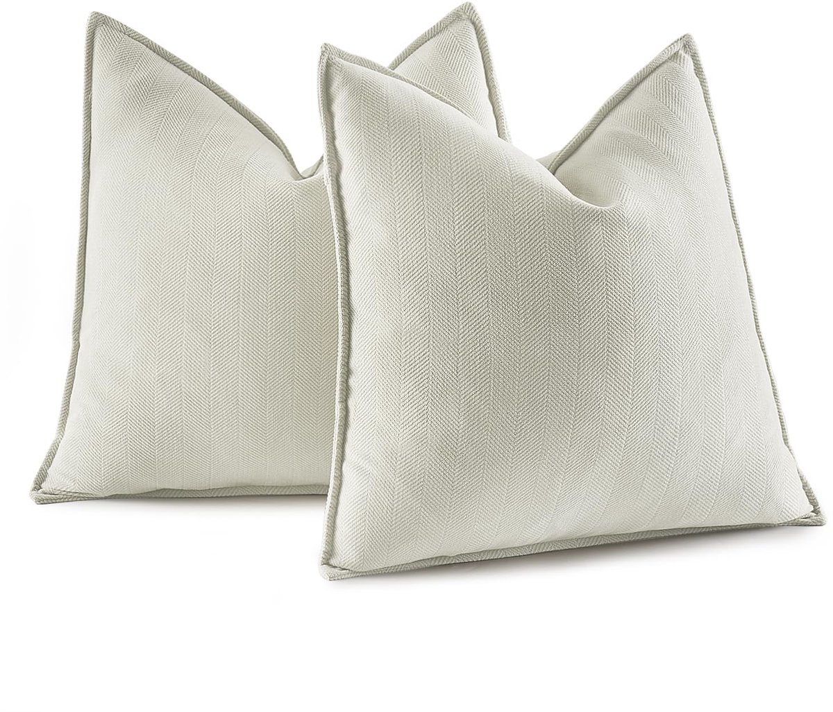 Set van 2 Sierkussenhoezen - Chenille - Melkwit - 50x50 cm