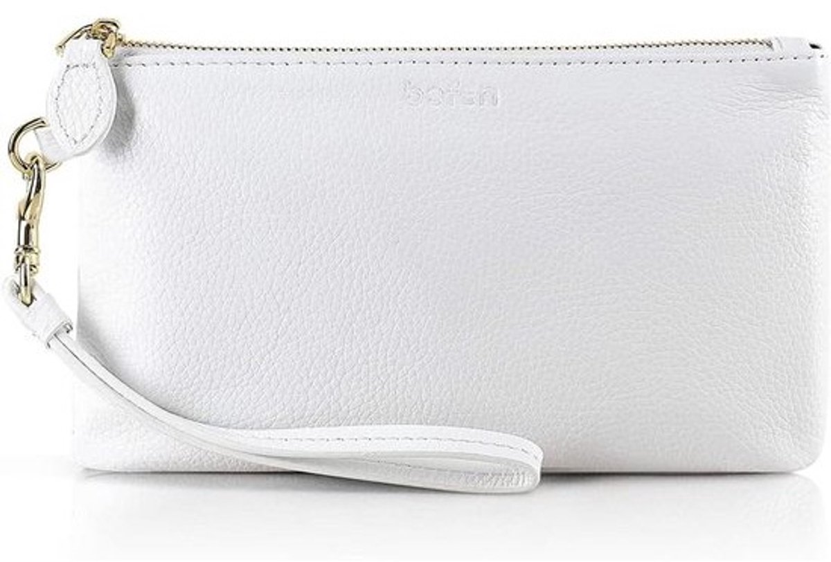 Leren Dames Handtas - Telefoontas met Polsband en Schouderriem - Gevoerd