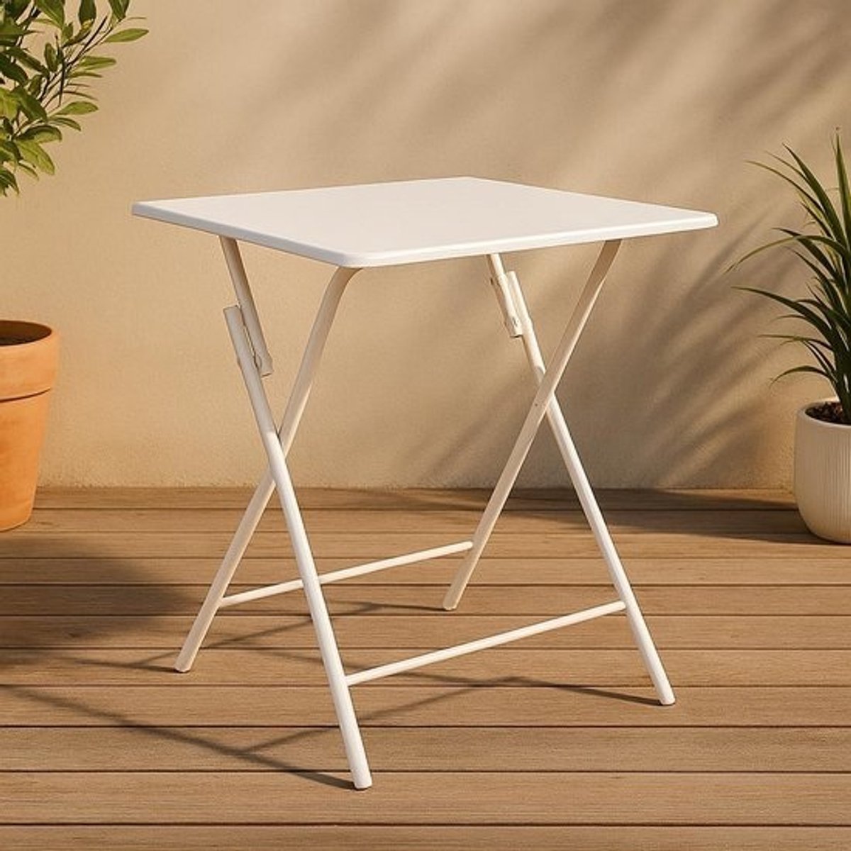 Witte Ronde Klaptafel 60x60 cm - Ruimtebesparend en Stijlvol