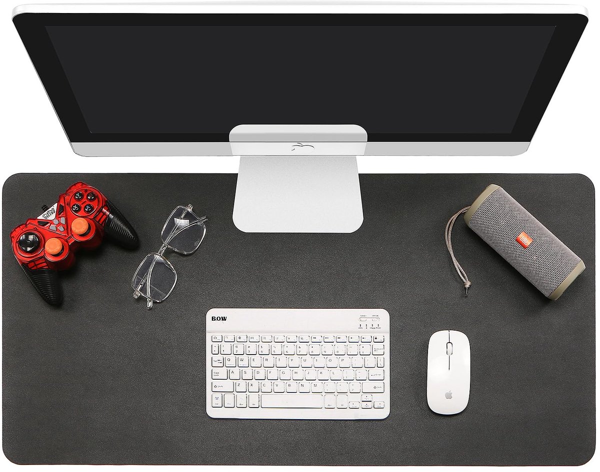 Gaming Muismat Bureauonderlegger - Waterdicht Stoffen Oppervlak & Anti-slip Basis - voor Gaming PC, Laptop en Computer - Zwart 80x30 cm
