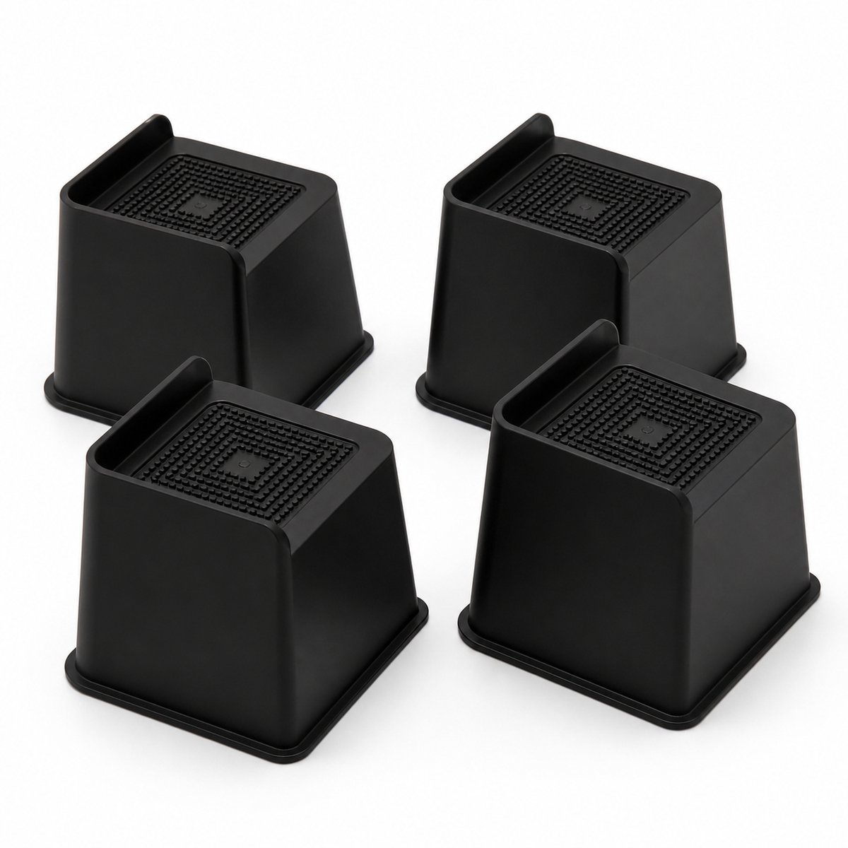 JustValue L-vormige Meubelverhogers 10,2 cm - 4 Stuks - Voor Bed, Bank en Tafel - Zwart