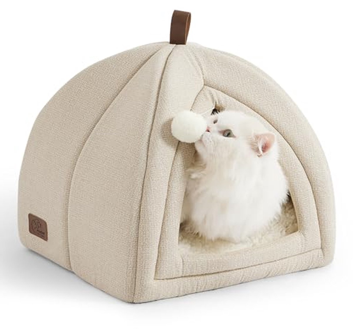 Kattenmand Hol - Kattenhuisje - Rustige Slaap - Verwijderbaar Kussen - 40 x 40 cm - Beige