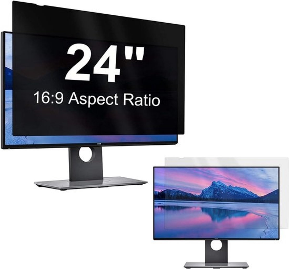 Privacyscherm Monitor - Schermfilter Anti-blauwlicht - Bescherming Gegevens - Anti-verblinding Krasbestendig - 24 Inch 16:9 - Transparant