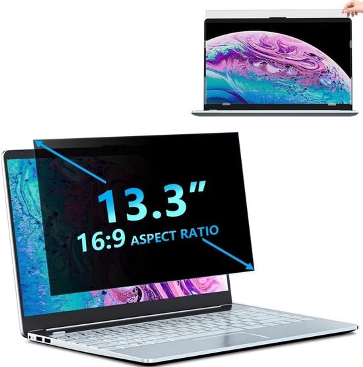 Privacyfilter 13,3 inch Laptop 16:9 met Anti-blauw Licht en Antireflectie
