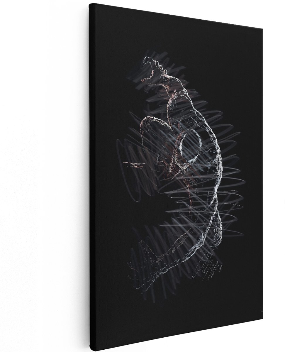 Artaza Canvas Schilderij Venom - 120x180 cm - Groot - Wanddecoratie Marvel - Muurdecoratie Abstract - Decoratie Schilderijen Op Canvas