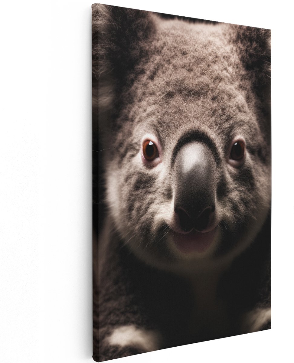 Artaza Canvas Schilderij Koala - 120x180 cm - Groot - Wanddecoratie Dieren - Muurdecoratie Kinderkamer - Decoratie Natuur - Schilderijen Op Canvas