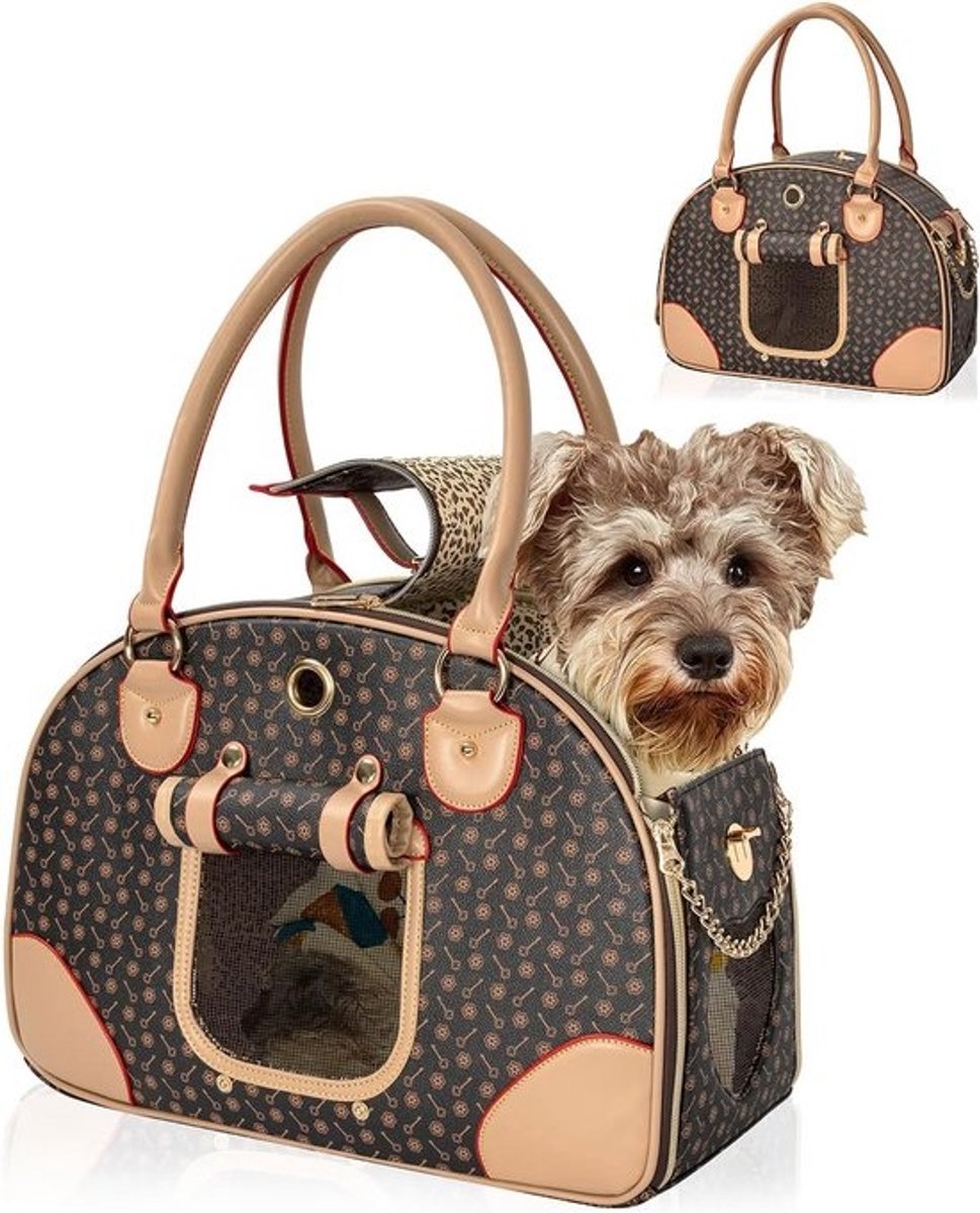 Hondentas draagtas transporttas 42x18x31 cm voor kleine honden en katten tot 4 kg