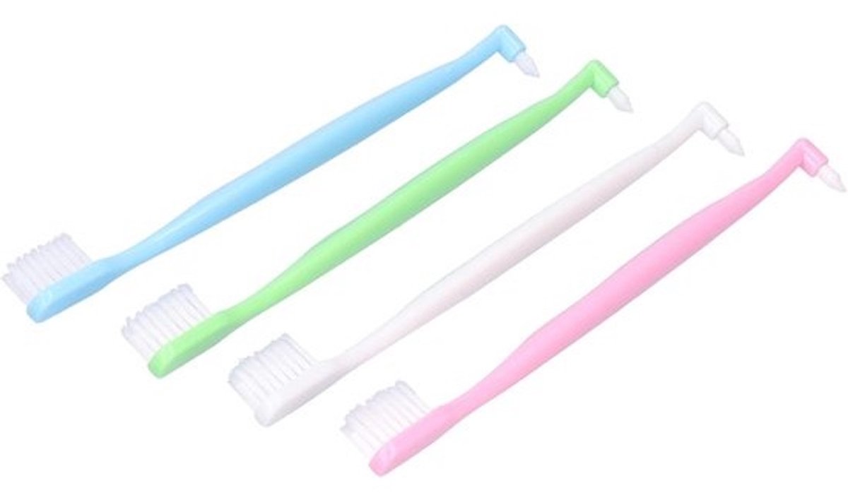 Orthodontische tandenborstel met dual-end borstel voor beugels en implantaten - 4 stuks