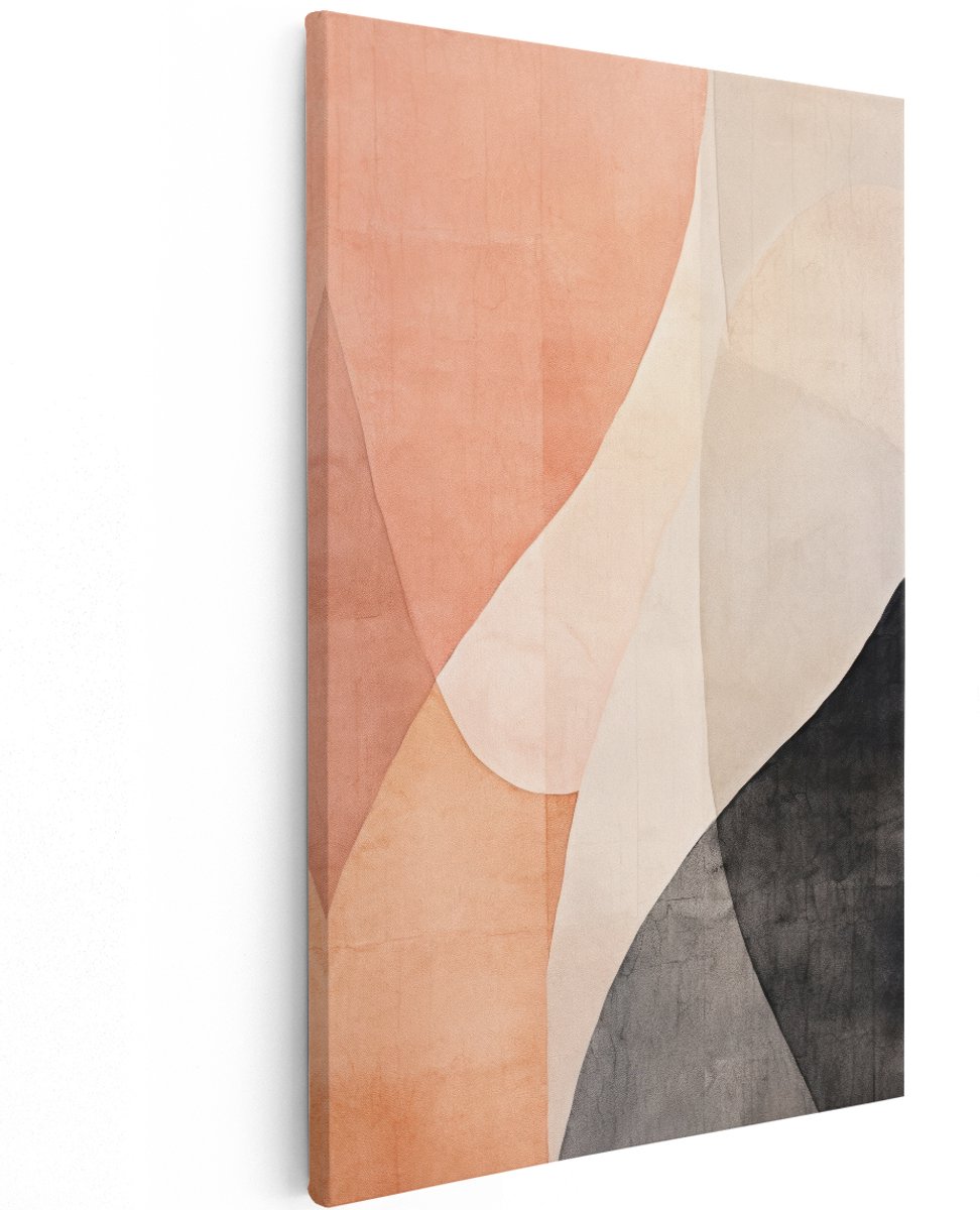 Artaza Canvas Schilderij Abstract - 120x180 cm - Groot - Wanddecoratie Boho - Muurdecoratie Japandi - Decoratie Woonkamer - Aardetinten