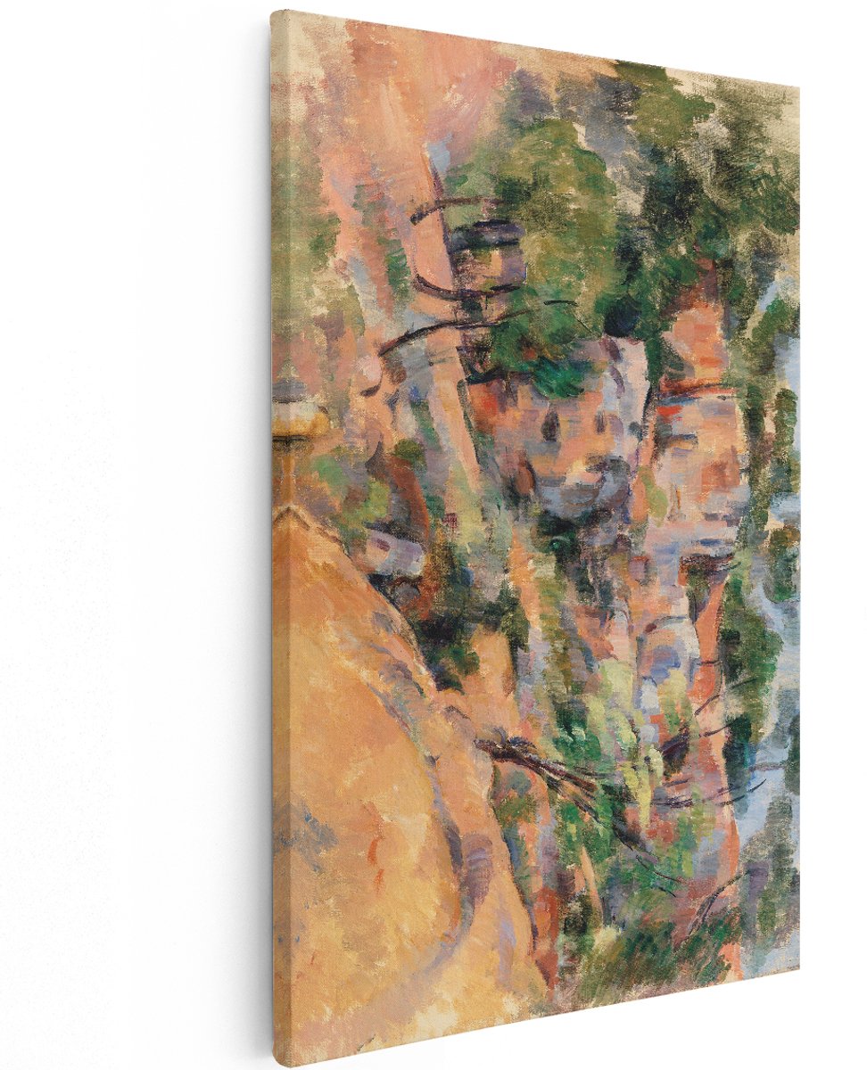 Artaza Canvas Schilderij Berglandschap Cézanne - 120x180 cm - Groot - Wanddecoratie Mont Sainte-Victoire - Muurdecoratie Natuur - Schilderijen Op Canvas