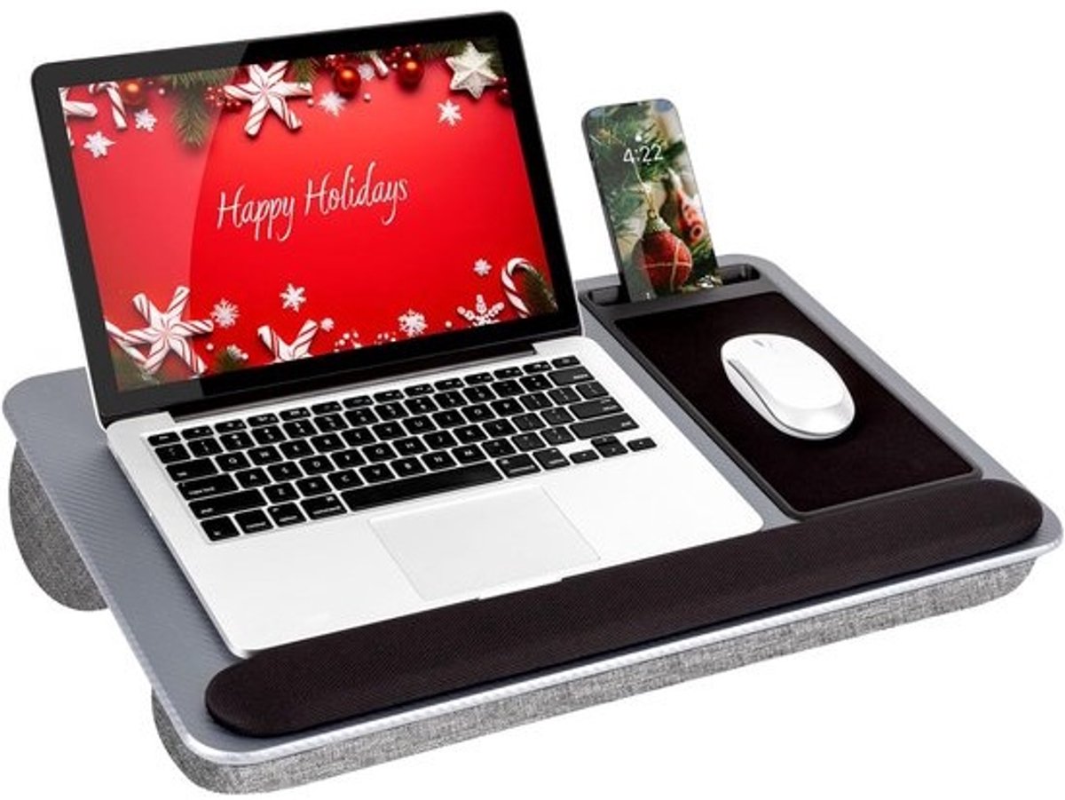 Ergonomische Lapdesk voor Thuiswerk met Muismat en Telefoonhouder - Geschikt voor Laptops tot 15,6 Inch