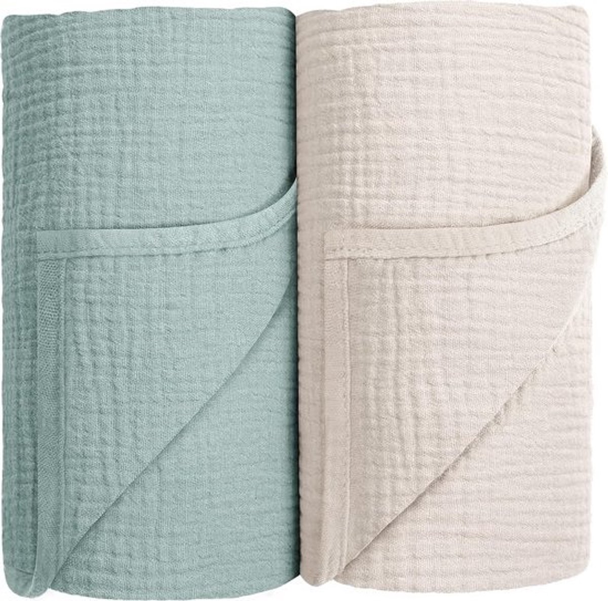 Mousseline Dekens 100 x 100 cm - 100% Katoen - 2 stuks - Lichtgroen