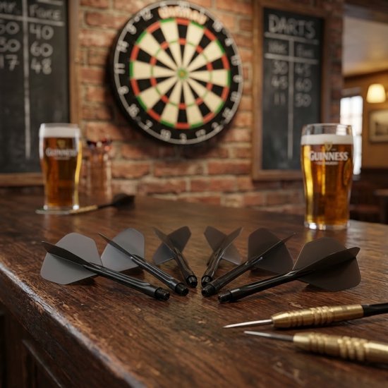 Zwart transparant dart flights k flex flights set unisex 6 stuks geïntegreerde shaft flight wings 2BA standaard vorm kunststof van NUVEX — afbeelding 2