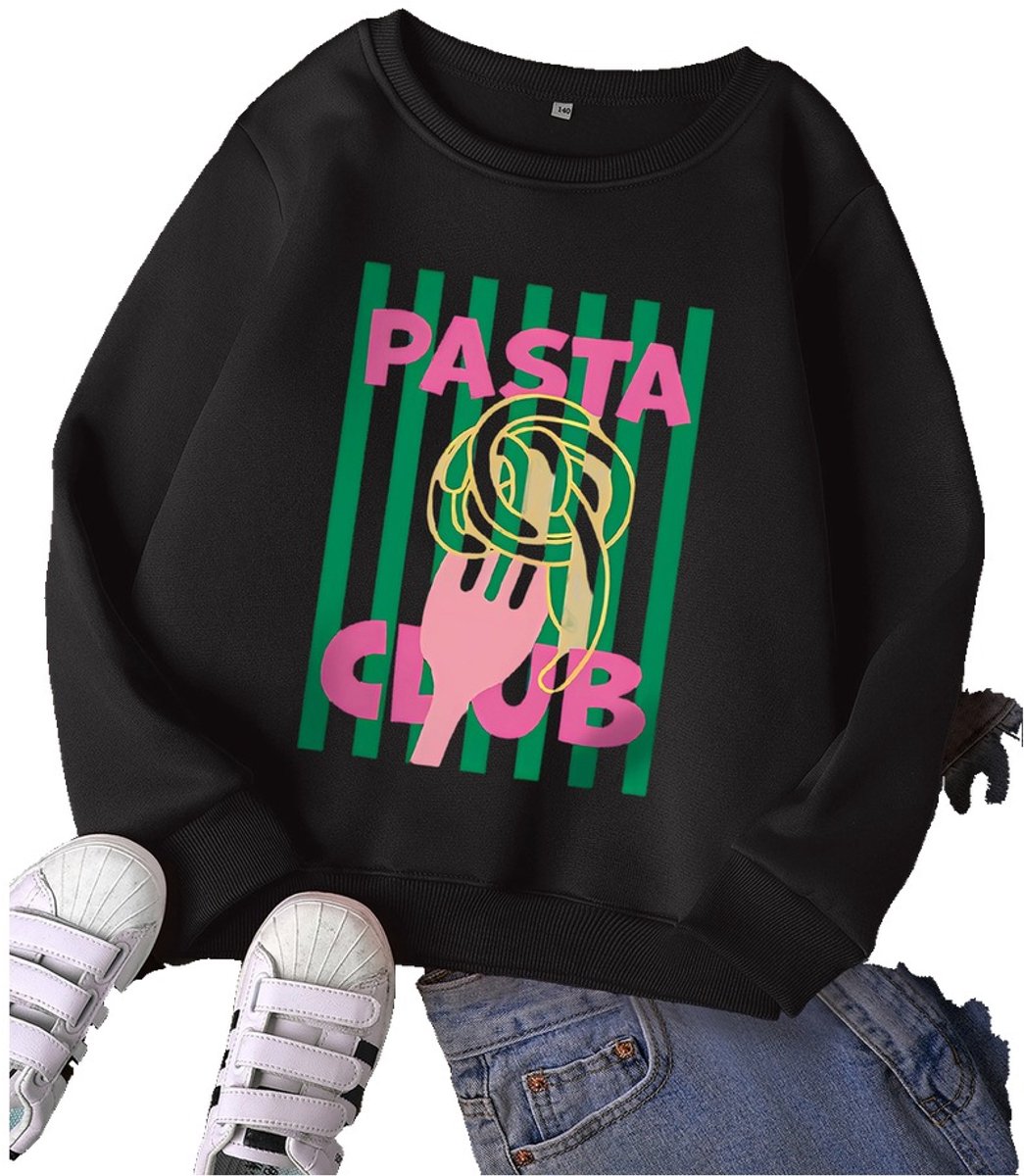 Currero Sweater Meisjes Sweaters Sweatshirt Hoodie Warme Trui Pullover Jumper Crewneck Vest 7-8 Jaar Zwart