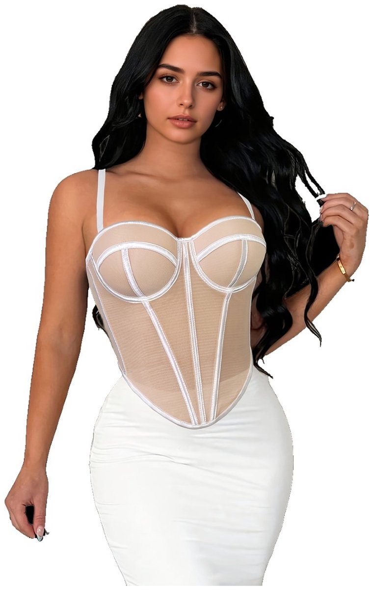 Currero Bodysuit Dames - Shapewear - Bodystocking - Corrigerende Body - Ingebouwde BH - Vormgevend & Afslankend Effect - Licht Beige