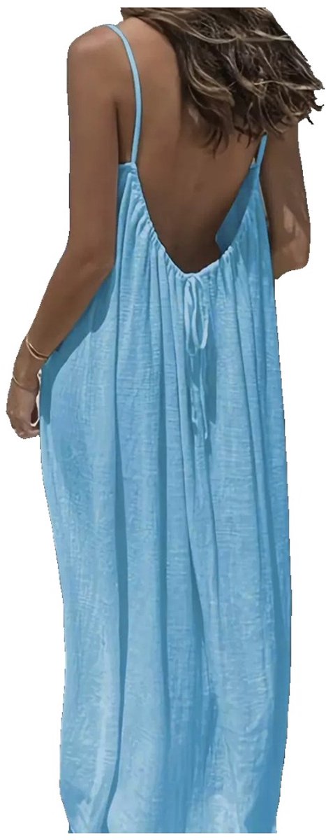 Currero Open Rug Jurk Backless Body Jurk Shirt Jurken Open Back Dress Lichtblauw