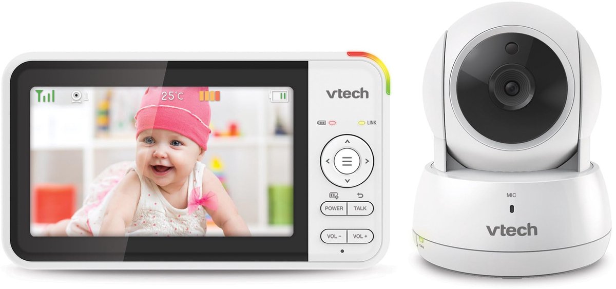 Babyfoon met Camera – 5 Inch LCD Scherm – Nachtzicht – Pan-Tilt-Zoom – 31 Uur Batterij – 1000 m Bereik