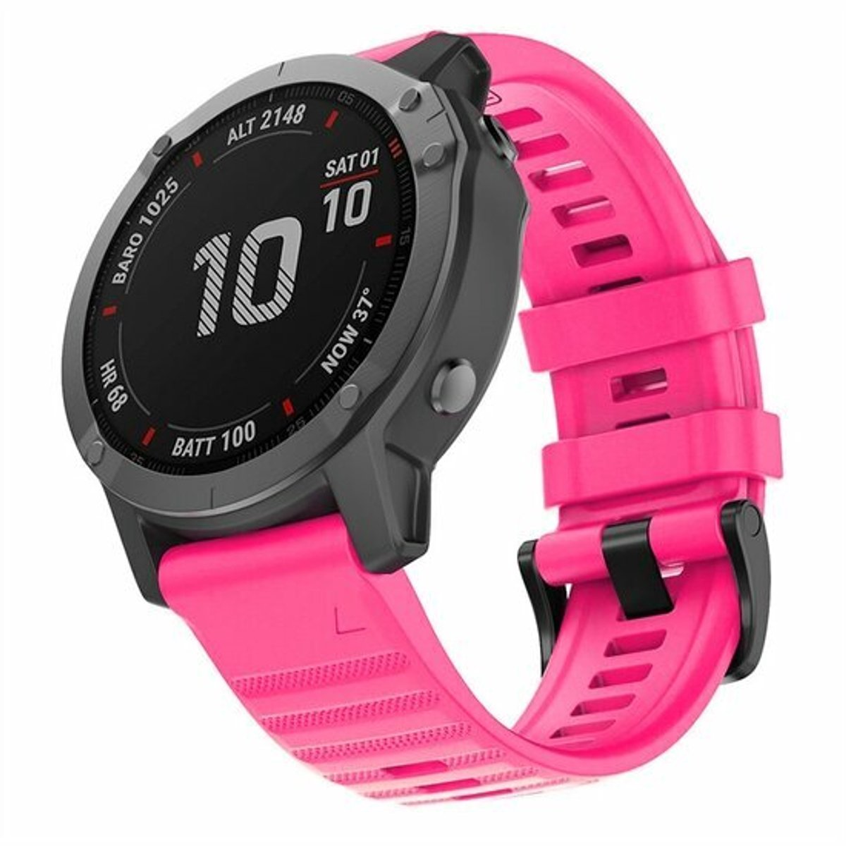 By Qubix - Geschikt voor Garmin bandje - 26mm Quickfit - Siliconen bandje - Roze - Geschikt voor Garmin Fenix 9 / 9 pro - 51mm