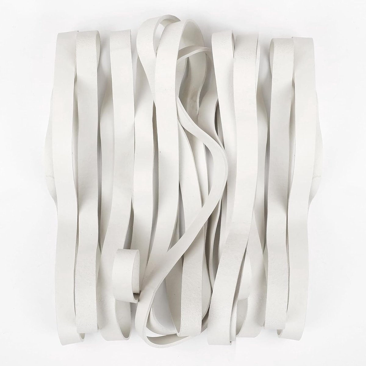 Set van 20 Sterke Witte Rubber Bands 20 x 1 cm - Dikke Elastische Bands voor Thuis, Kantoor en Schoolgebruik, Ideaal voor Archiveren en Organiseren
