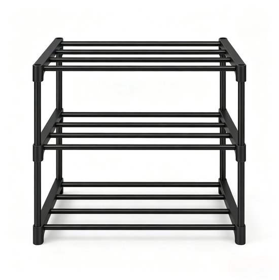MODFU - Schoenenrek - 3-Laags Open Ontwerp - Staand - Metaal - Zwart - 42 X 30 X 37 Cm van modfu — afbeelding 3